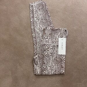 Varley Textured Brown and Cream Leggings